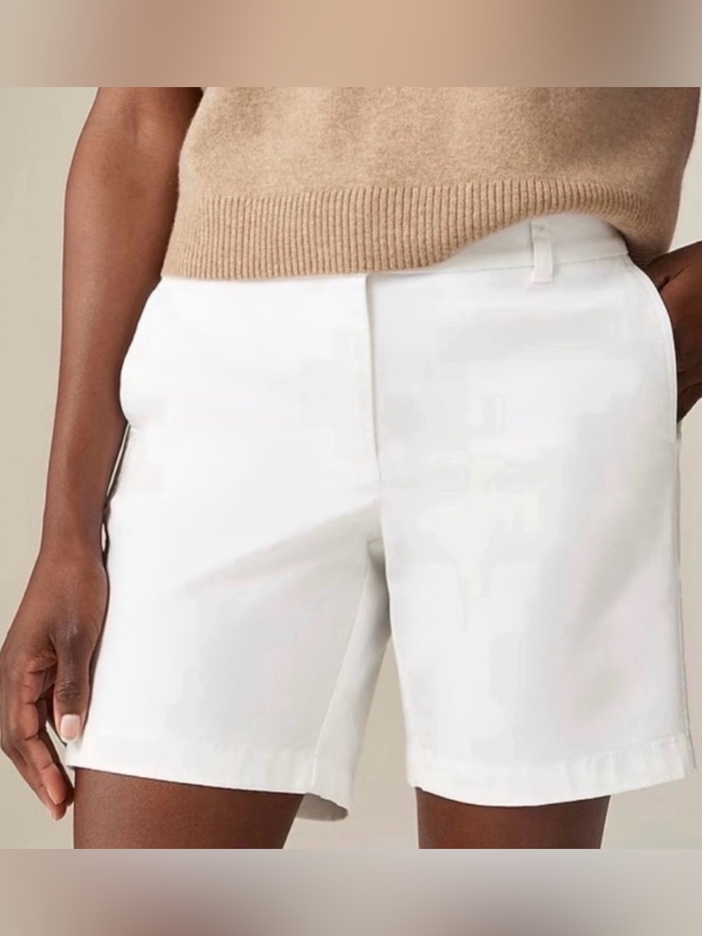 J. Crew White Women's 7” Chino Bermuda Shorts